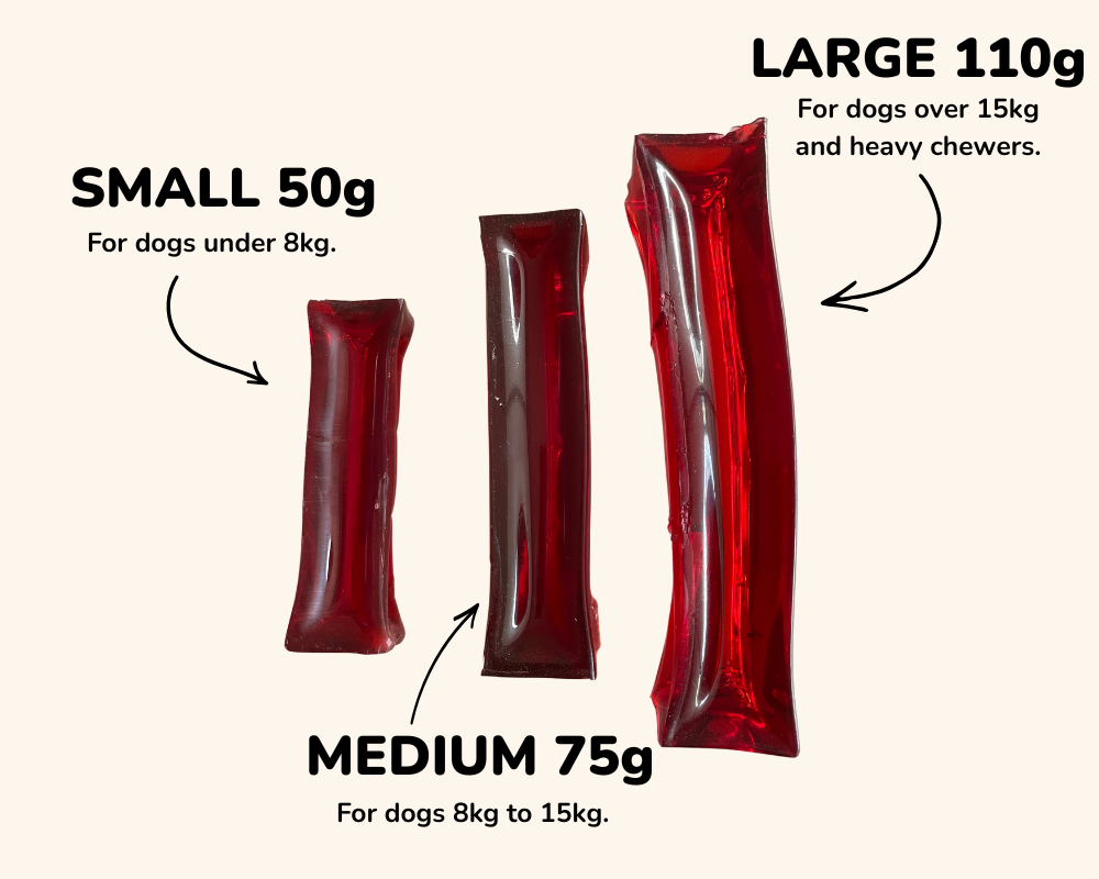 Beetroot Collagen Dog Chew size reference